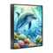 Stupell Industries Majestic Dolphin Underwater Framed Giclee Wall Art Design by LSR Design Studio